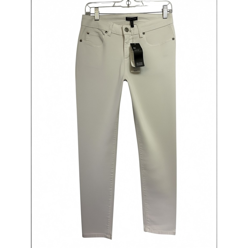 Eileen Fisher Womens Sz 2 28x28 White Organic Cotton Slim Ankle Jeans (O33)NWTs‎